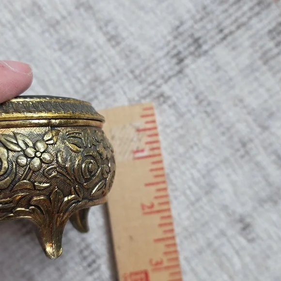 Antique Japan Trinket Box Silk Boucher Landscape Tintype Hair Mourning Chain - Picture 12 of 16